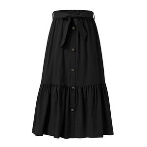 Юбка с пуговицами и поясом для девочек Elitechoice, Black