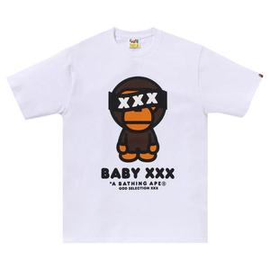Футболка BAPE x GOD SELECTION XXX Baby Milo Tee, White