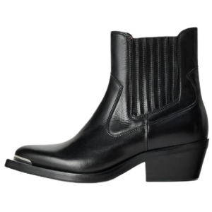 Женские ботинки челси ZARA кожаные на каблуке, черный