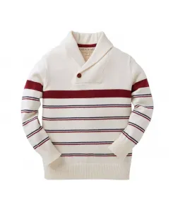 Детский свитер с воротником шаль для мальчиков Hope & Henry, коричневый