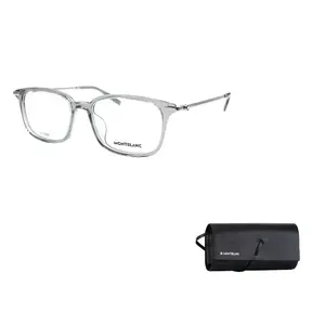 MONTBLANC Прямоугольная оправа для очков мужская, Transparent Gray