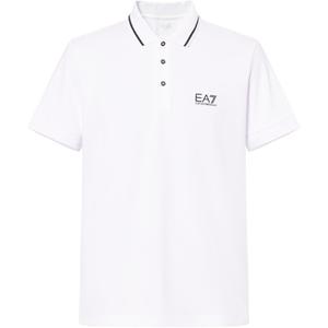 Футболка поло мужская белая EA7 EMPORIO ARMANI