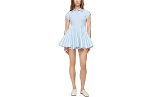 Платье с короткими рукавами женское синее Loewe