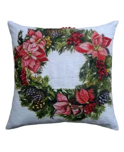 Декоративная подушка «Рождественский венок», 20 x 20 дюймов Vibhsa, multi