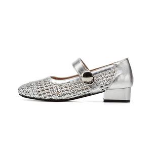 Туфли Мэри Джейн женские, цвет экрю, серебро DAPHNE, Ecru