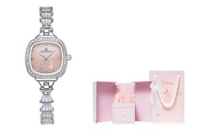 Disney Женские часы с кварцевым механизмом на ремешке из сплава с белым циферблатом