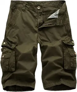 Мужские шорты карго летние casual solid color multi-pocket plus size