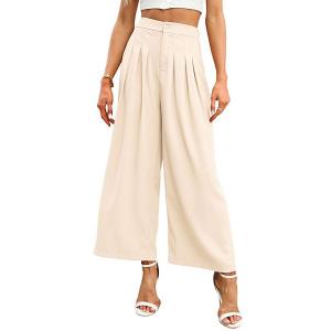 Женские брюки палаццо с высокой талией и широкими штанинами Seoria, Beige