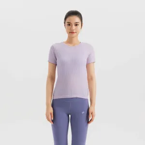 Женская бесшовная флисовая футболка для йоги Kimjaly - светло-фиолетовая