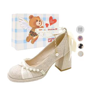 Туфли Мэри Джейн на блочном каблуке, женские, шампанского цвета NTOZE, Champagne