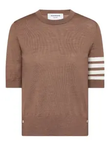 Футболка с коротким рукавом THOM BROWNE, коричневый
