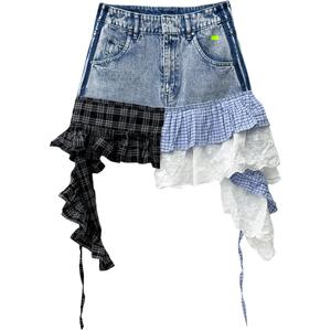 Adidas Originals Джинсовая короткая юбка женская синяя