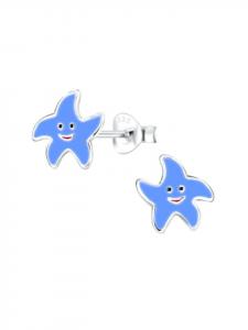 Alexander York Серьги-гвоздики в виде морских звезд из серебра 925 пробы, комплект из 2 штук