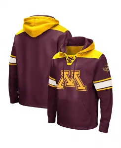 Мужская бордовая хоккейная худи с шнуровкой Minnesota Golden Gophers Big and Tall Colosseum