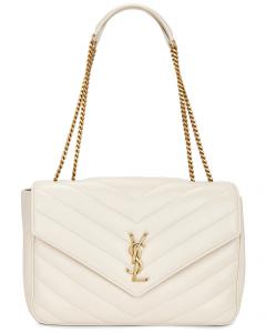 Сумка Loulou Large с цепочкой Saint Laurent, Crema Soft