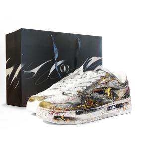 Удобные низкие скейтбордные кроссовки унисекс с противоскользящей амортизацией и износостойкостью Anta, белый черный золото