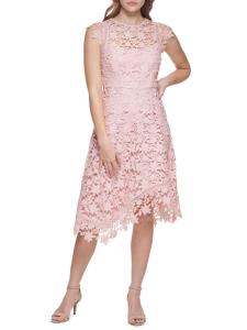 Асимметричное кружевное мидиплатье Eliza J, цвет Blush