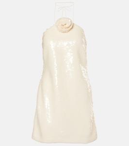 Мини-платье с пайетками Magda Butrym, кремовый