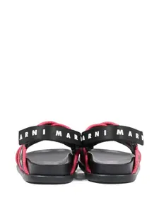 Босоножки с ремешком с логотипом Marni Kids, черный