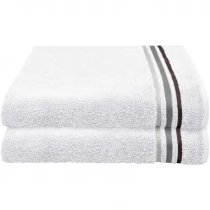 Полотенца для душа Skyline Color из 100% хлопка с элегантной полосатой каймой MADE IN GREEN by OEKO-TEX Schiesser, белый