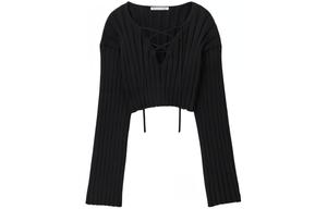 Топ T By Drop Shoulder Cropped Pullover Alexander Wang, черный