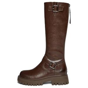 BASTO Высокие сапоги женские коричневые, черные с коричневой флисовой подкладкой, цвет Brown Fleece-Lined