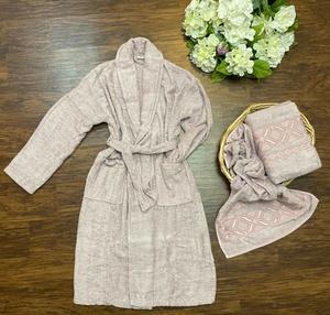 Набор банных халатов и полотенец для душа Ayshe Coffee