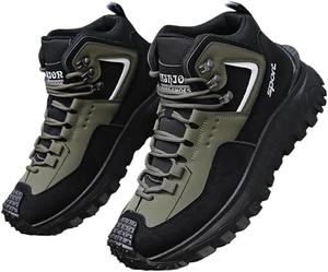 Мужские походные ботинки Водонепроницаемые Легкие для трекинга ботинки Высокие на щиколотку Для улицы и дороги Мотокросс Защитные ботинки Generic, зеленый