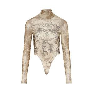 Боди Jean Paul Gaultier Médaillon Mesh Bodysuit, Light Beige/Taupe