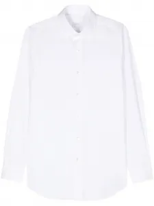 Поплиновая рубашка с длинными рукавами Brioni, белый