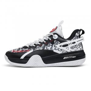 IVERSON Баскетбольные кроссовки с низким верхом, устойчивые к истиранию и скольжению, унисекс, серо-черные с метеоритным принтом