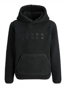 Толстовка из шерпы JCOFLARE TEDDY SWEAT HOOD JNR черного цвета JACK & JONES Junior