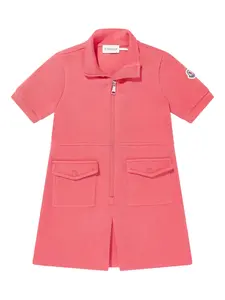 Платье из смесового хлопка Moncler Enfant, красный
