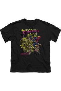 Футболка с коротким рукавом для детей "Супермен против Металло" в ультрафиолетовом стиле Gildan