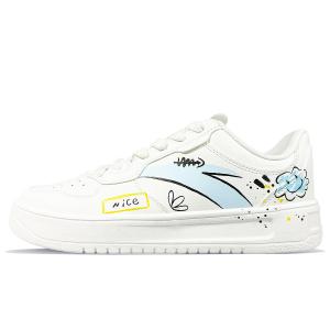 ANTA Женские противоскользящие амортизирующие низкие скейтерские кеды Life Collection сине-белые, цвет White