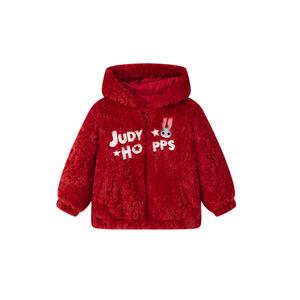 Детская утепленная куртка с капюшоном и флисовой подкладкой Disney, красный