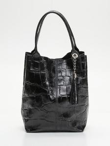 Кожаная сумка через плечо "Звезда" черного цвета - (Ш)37 x (В)25 x (Г)35 см Abaco