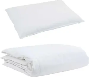 Летнее одеяло с подушкой, 2 шт., белое пуховое перо vidaXL