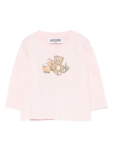Футболка с принтом Moschino Kids, розовый