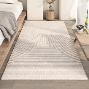 AOVOC Ковер 300х450 см в стиле ваби-саби, японский, полосатый, для спальни/прикроватной зоны, Roman Pattern 04
