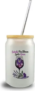 Стакан Butterfly Pea Blossom Spritz Queen с бамбуковой крышкой speecheese