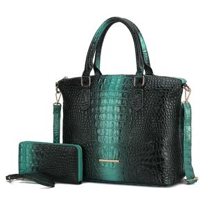 Сумка Liora Tote с тиснением под крокодила от Mia K MKF Collection By Mia K., зеленый