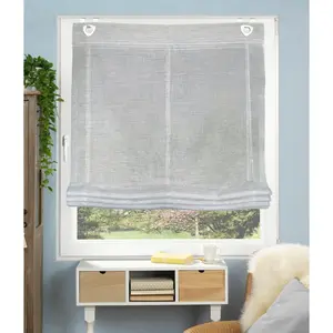 Римская штора CASPER с насквозь продетым стержнем, без сверления, свободно висящая РИМСКАЯ ШТОРА, ЛЬНЯНАЯ ФАКТУРА, однотонная Home Wohnideen, серый