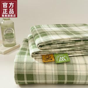 Yalu Простыня 160х230 см из 100% хлопка, утолщенный фланелевый велюр, цвет Xuanlv Luge