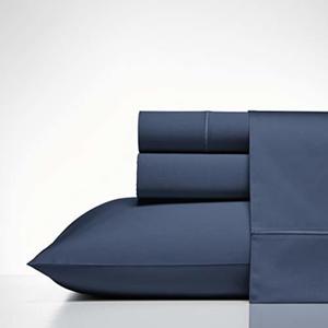 Nautica Постельное белье Queen (152x203 см), комплект, хлопковый сатин, плотность 400 нитей, шелковисто-гладкое, немнущееся, цвет Regatta Navy