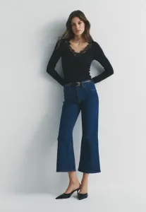 Джинсы прямого кроя, комплект из 2 укороченных расклешенных джинсов The Set, Black Mid Blue Denim