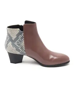 Ботильоны на молнии с внешним каблуком Hogan, коричневый