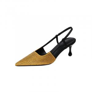 Beijiani Золотые женские туфли на тонком каблуке 6,5 см, цвет Gold