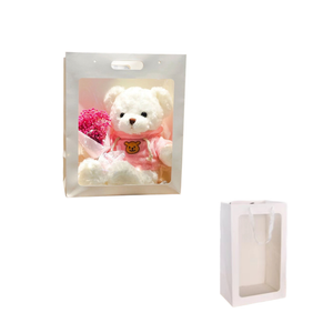 Плюшевый мишка Adorable Bear Dolls высота 30 см длина 20 см Beerus, pink bear-shopping bag-ambient light-bouquet