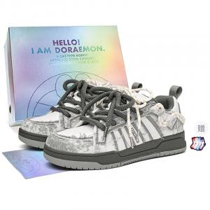 Doraemon Дораэмон Низкие скейтерские кроссовки унисекс Ледниково-серые (Лимитированная коллекция в коробке), цвет Glacier Gray (Box Limited Edition)